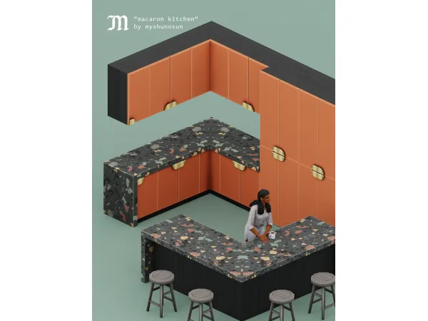 Maxis Match MACARON KITCHEN by myshunosun - The Sims 4 Custom Content