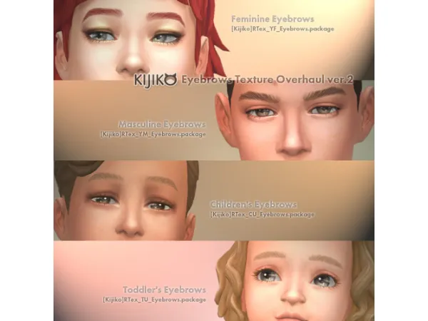 Maxis Match Eyebrows Texture Overhaul Version2 - The Sims 4 Custom Content