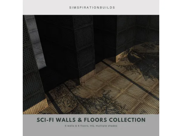 Alpha Sci Fi Walls Floors Collection by SimspirationBuilds - The Sims 4 Custom Content
