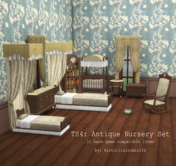 Maxis Match Antique Nursery Set by simsfinds - The Sims 4 Custom Content