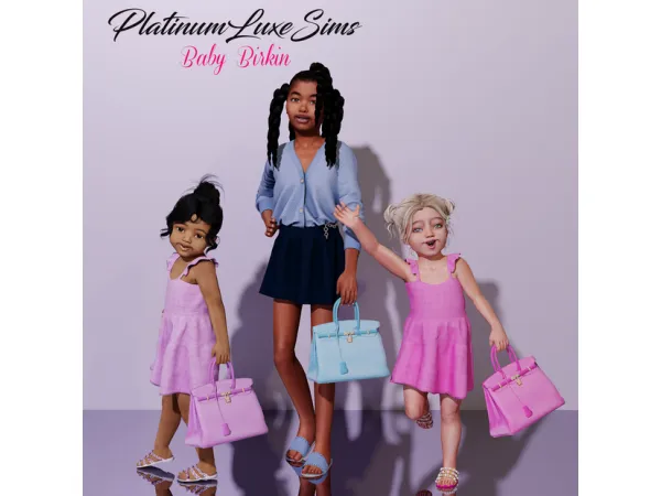 Alpha Hermès Baby Birkin Kids Accessory by PlatinumLuxeSims - The Sims 4 Custom Content