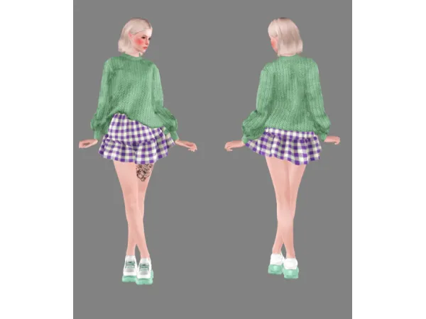 [cw]outfit(sweterruffledskirt) - The Sims 3 Custom Content