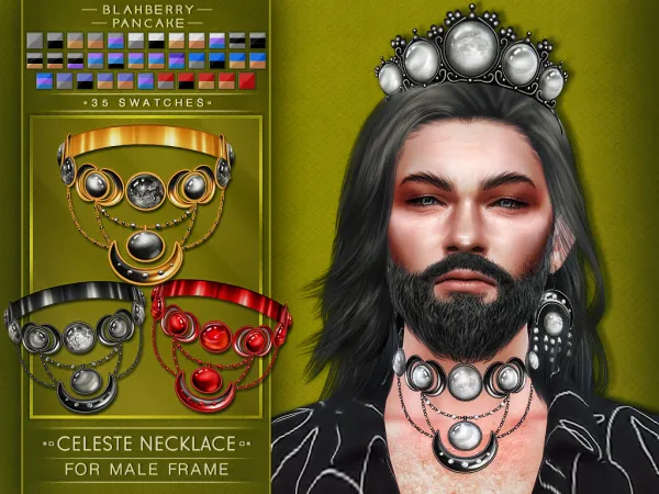 Alpha Celeste Necklace M BLAHBERRY PANCAKE by blahberry-pancake - The Sims 4 Custom Content