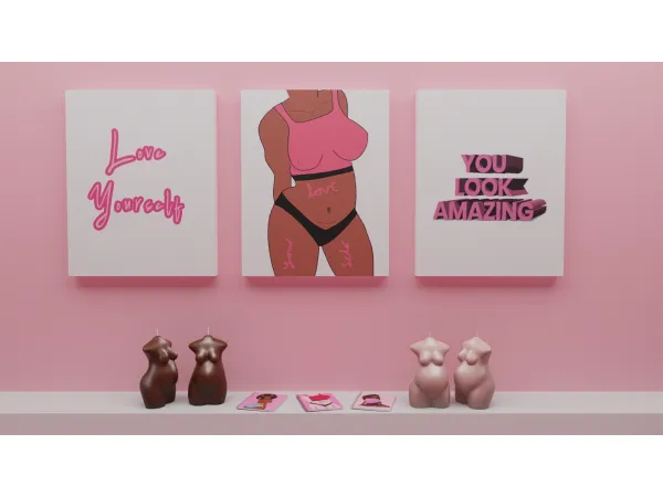 Alpha Self Love Decor - The Sims 4 Custom Content