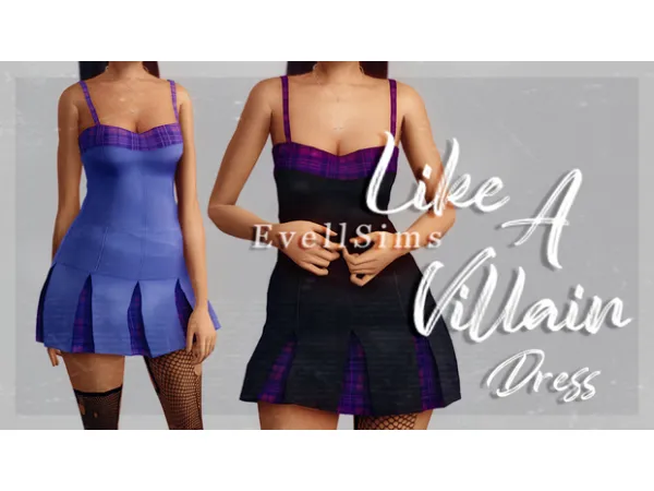 Alpha Like A Villain Dress by EvellSims - The Sims 4 Custom Content