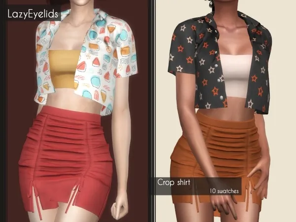 Alpha Crop shirt - The Sims 4 Custom Content