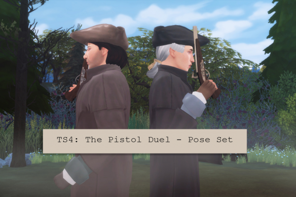 Mix The Pistol Duel Pose Set by simsfinds - The Sims 4 Custom Content