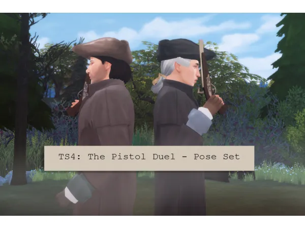 Mix The Pistol Duel Pose Set - The Sims 4 Custom Content