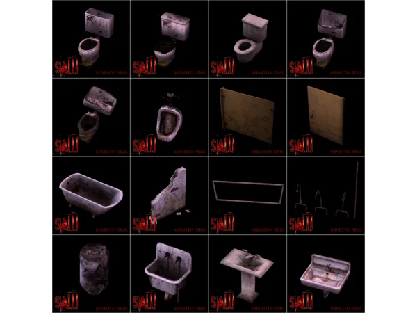 Alpha Saw The Video Game Toilet Set sims by simsfinds - The Sims 4 Custom Content