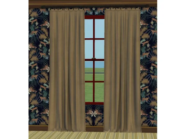 4to2 conversion of wondymoons 2 tile Cycnus curtain - The Sims 2 Custom Content