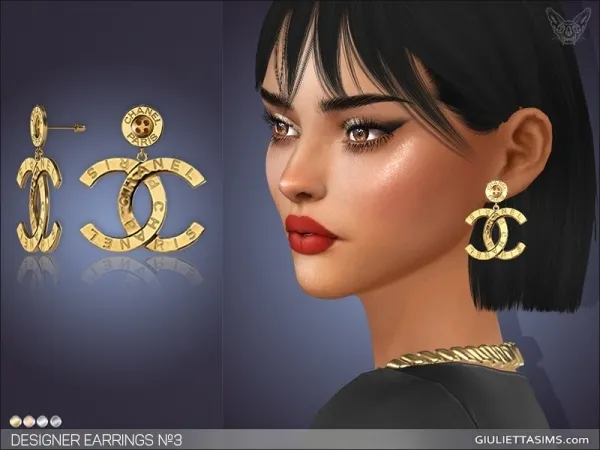 Alpha Designer Earrings 3 - The Sims 4 Custom Content