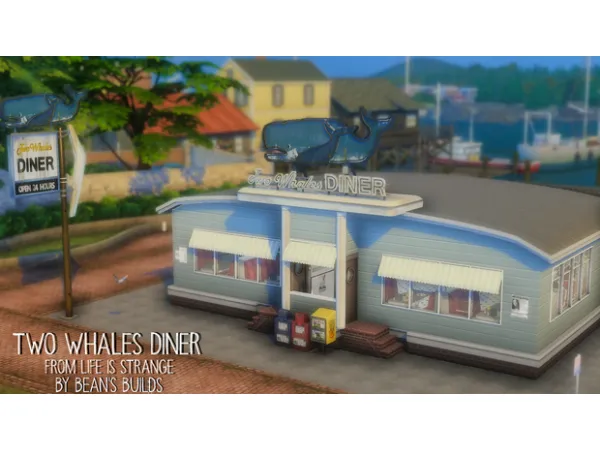Maxis Match Two Whales Diner by Bean's Builds - The Sims 4 Custom Content