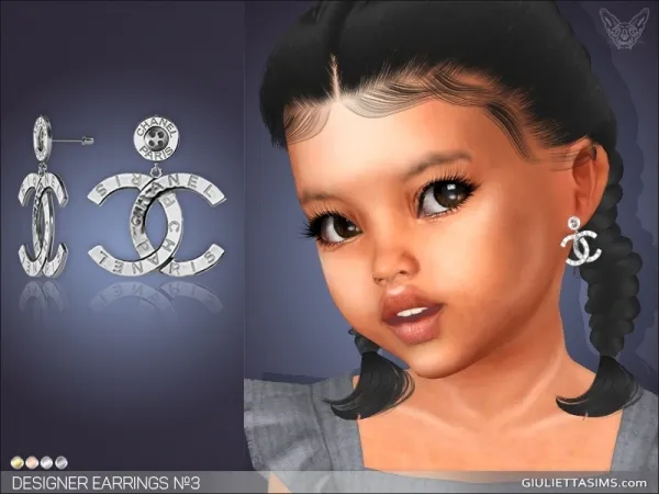 Alpha DESIGNER EARRINGS 3 FOR TODDLERS - The Sims 4 Custom Content