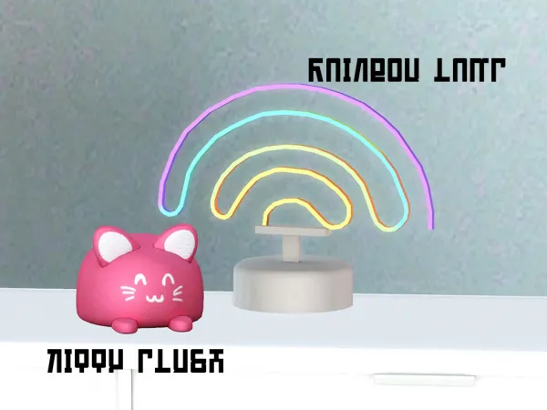 4to3 Kitty Plushie and Rainbow Lamp - The Sims 3 Custom Content