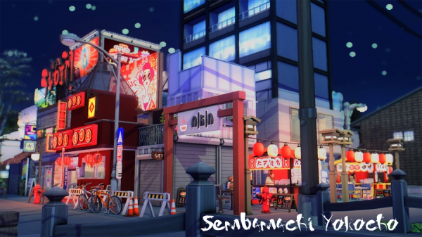 Maxis Match Sembamachi YokochoJapanese bar) NO by simsfinds - The Sims 4 Custom Content