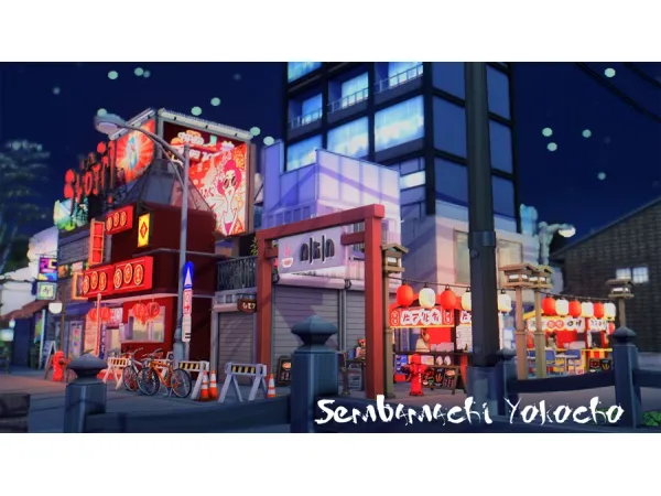 Maxis Match Sembamachi YokochoJapanese bar) NO - The Sims 4 Custom Content
