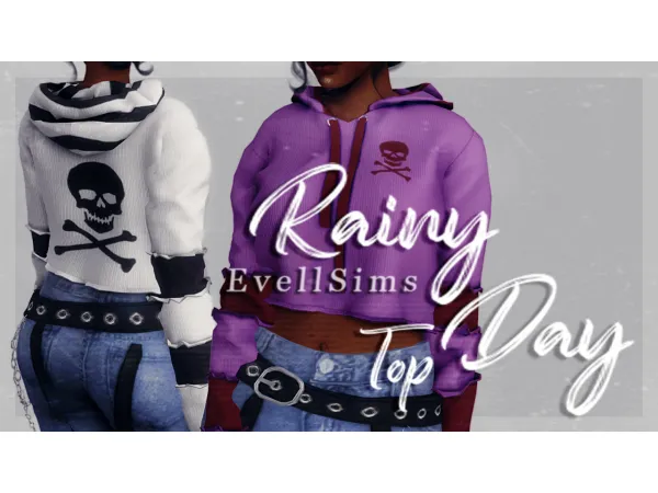 Alpha Rainy Day Top by EvellSims - The Sims 4 Custom Content