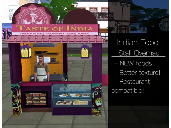 Maxis Match Indian Food Stall Overhaul by QMBiBi - The Sims 4 Custom Content
