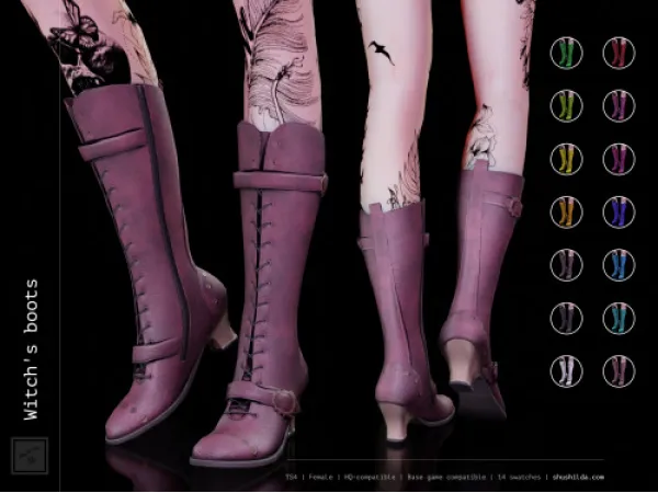 Alpha Witchs boots - The Sims 4 Custom Content