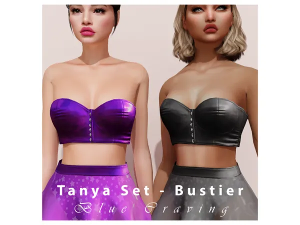 Alpha Blue Craving Tanya Bustier by bluecraving - The Sims 4 Custom Content