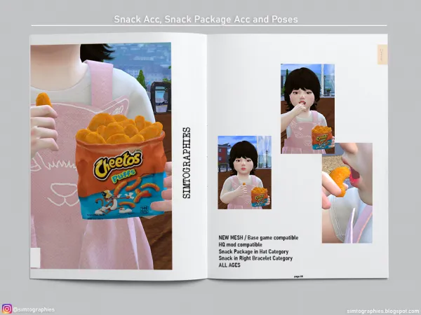 Alpha Snack Acc Snack Package Acc and Poses - The Sims 4 Custom Content