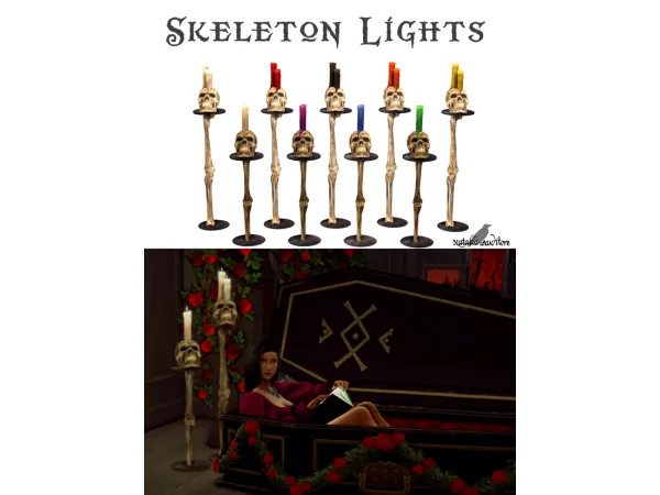 Alpha Skeleton lights Auditore by Natalia - The Sims 4 Custom Content