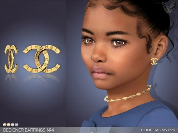 Alpha Designer Earrings 4 For Kids - The Sims 4 Custom Content