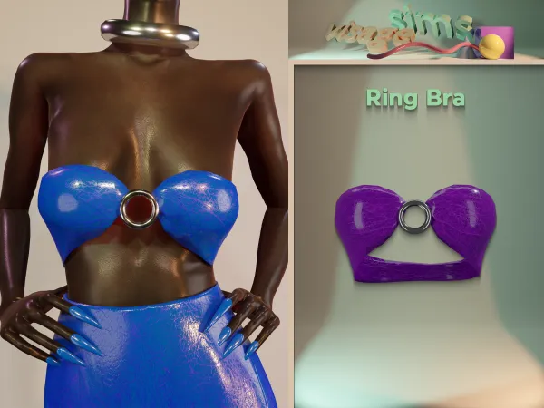 Alpha Ring Bra - The Sims 4 Custom Content