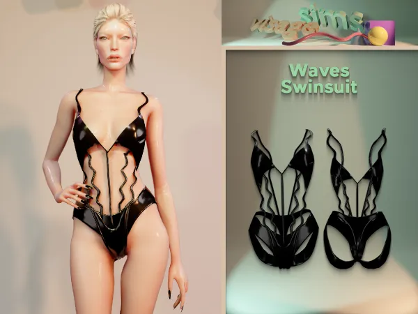 Alpha Waves Swinsuit - The Sims 4 Custom Content