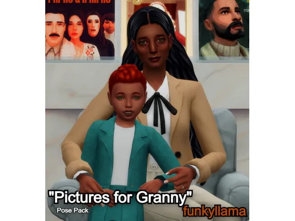 Mix Pictures for Granny Pose Pack by funkyllama - The Sims 4 Custom Content