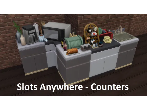 Maxis Match Slots Anywhere Counters by bessy - The Sims 4 Custom Content