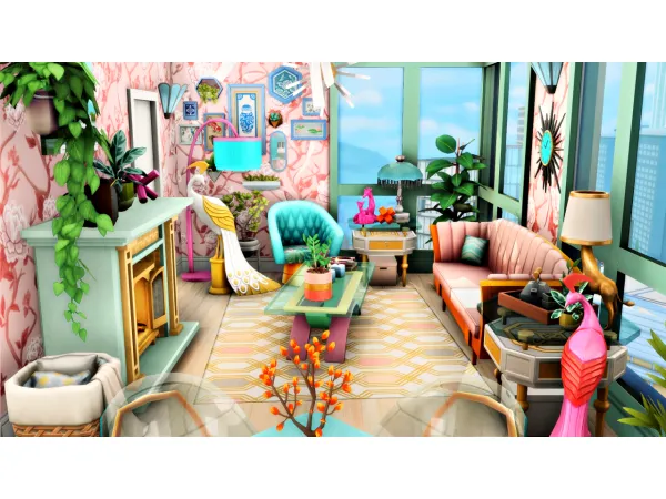 Maxis Match Bright Eclectic Apartment (1312 21 Chic Street) - The Sims 4 Custom Content