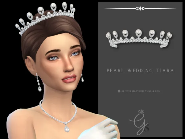 Mix Pearl Wedding Tiara by Glitterberry Sims - The Sims 4 Custom Content