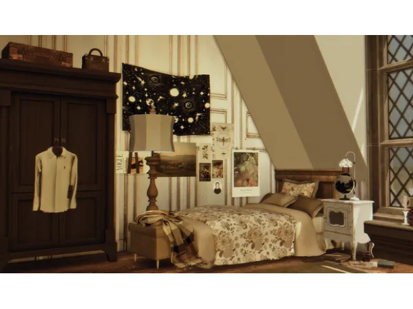Alpha KateSimblr Wyvern Hall Dark Academia Dorm by Sims4Luxury - The Sims 4 Custom Content