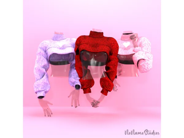 Alpha Fluffy Stuff Cropped Turtleneck NSFW by NoNvme Studios - The Sims 4 Custom Content