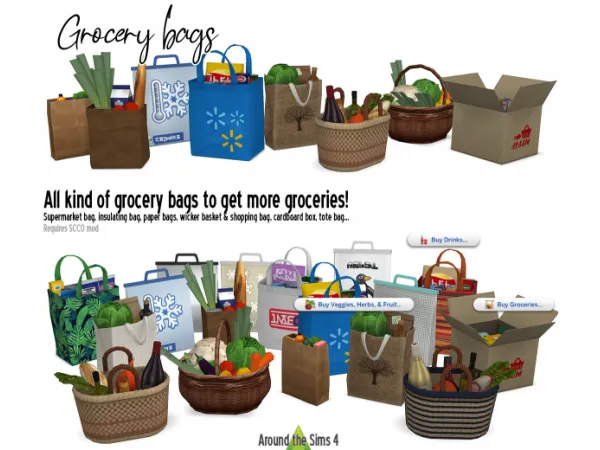 Maxis Match Around Grocerybags - The Sims 4 Custom Content