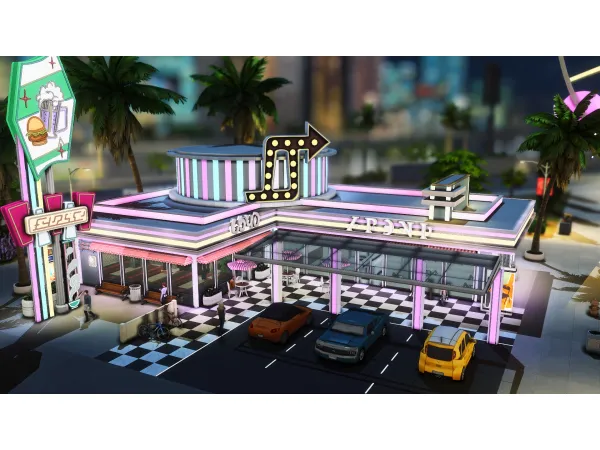 Maxis Match NO 50s Diner and Gym by plumbobkingdom - The Sims 4 Custom Content