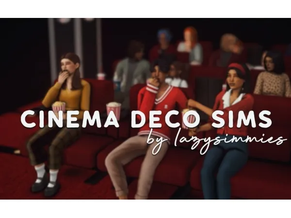 Mix cinema deco sims by lazysimmies - The Sims 4 Custom Content