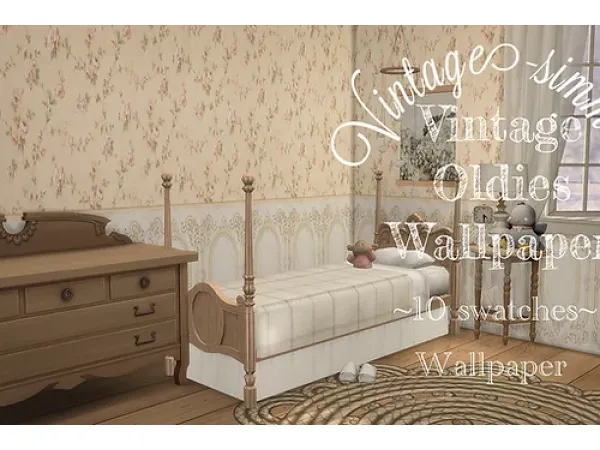 Alpha Vintage Oldies Wallpaper by vintage_simmer - The Sims 4 Custom Content