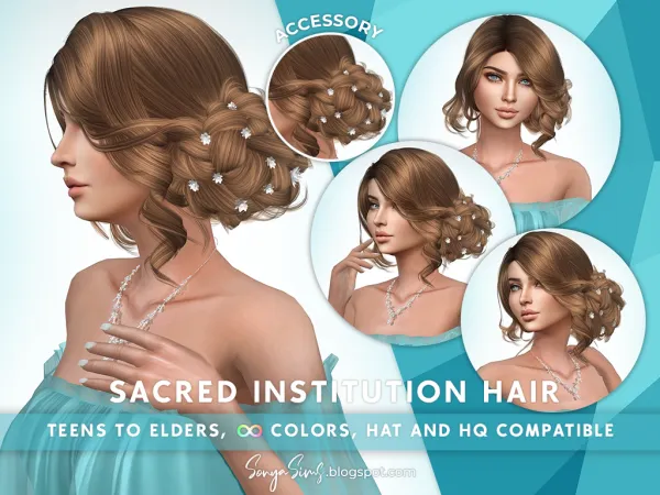 Alpha Sacred Institution hair Pby SonyaSims - The Sims 4 Custom Content