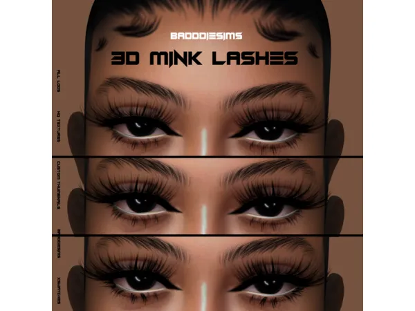 3D MINK LASHES L1 by BADDDIESIMS