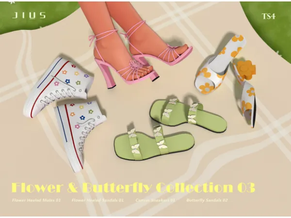 Alpha Flower Butterfly Collection 03 by [Jius] - The Sims 4 Custom Content