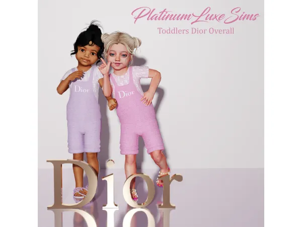 Alpha Toddlers Dior Overall Dungarees by PlatinumLuxeSims - The Sims 4 Custom Content