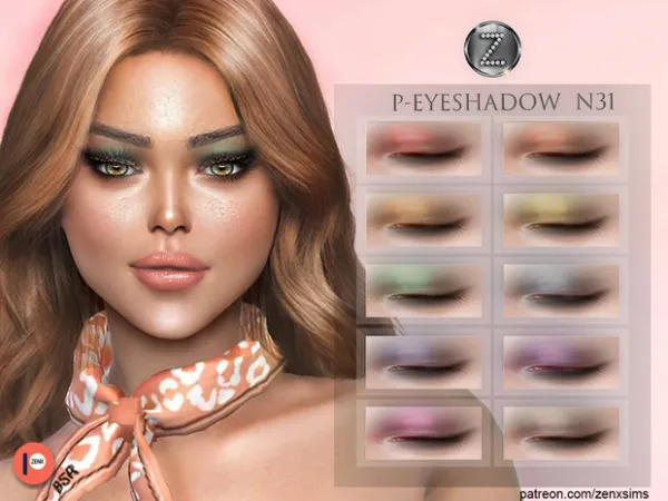Alpha P EYESHADOW N31 by ZENX - The Sims 4 Custom Content