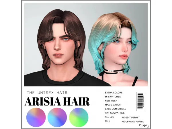Alpha ARISIA HAIR - The Sims 4 Custom Content