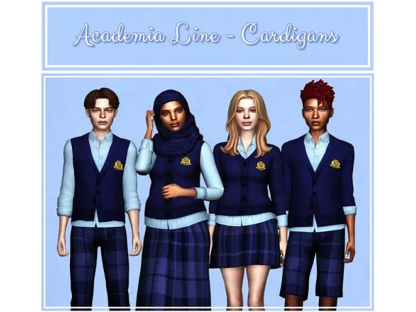 Maxis Match ACADEMIA LINE CARDIGANS ADD ON by Moonchild - The Sims 4 Custom Content