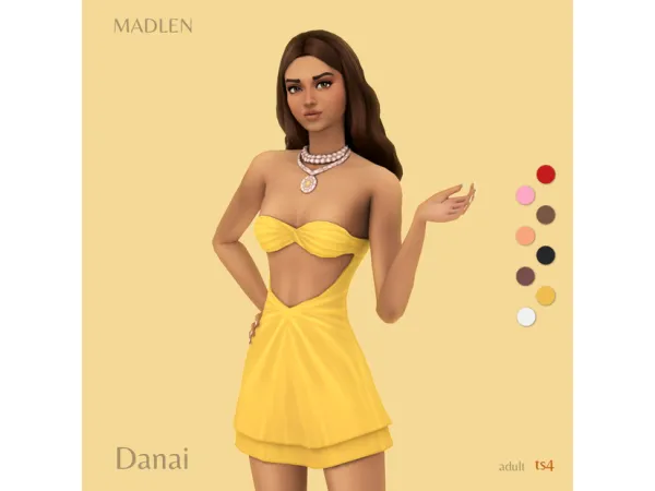 Maxis Match Danai Dress Necklace by Madlen - The Sims 4 Custom Content