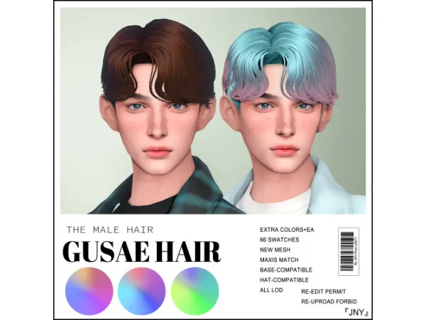 Alpha [JNY] GUSAE HAIR - The Sims 4 Custom Content