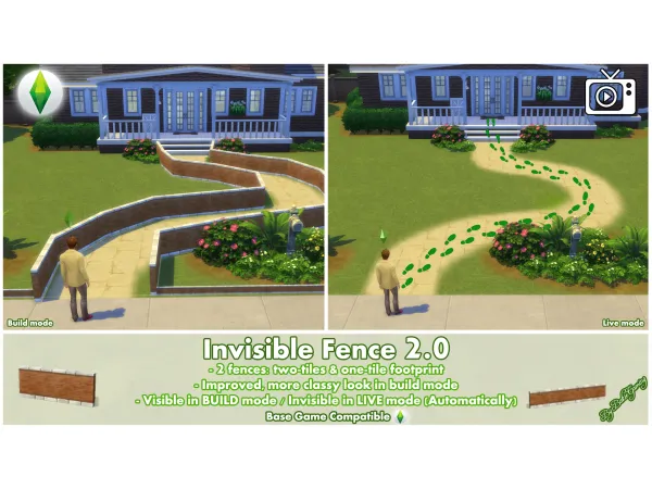 Maxis Match Invisible Fence 20 by Bakie - The Sims 4 Custom Content