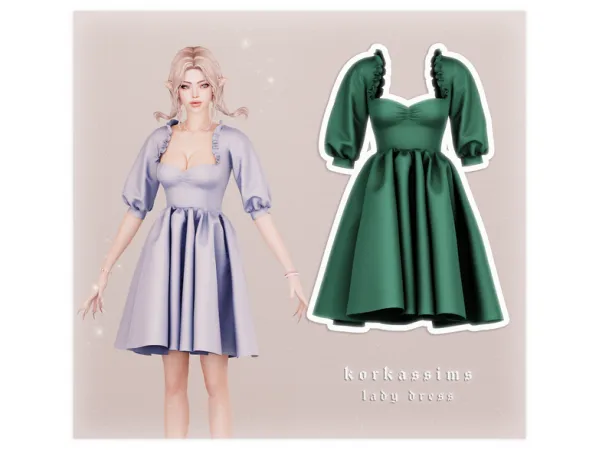 Alpha Lady Dress by korkassims - The Sims 4 Custom Content